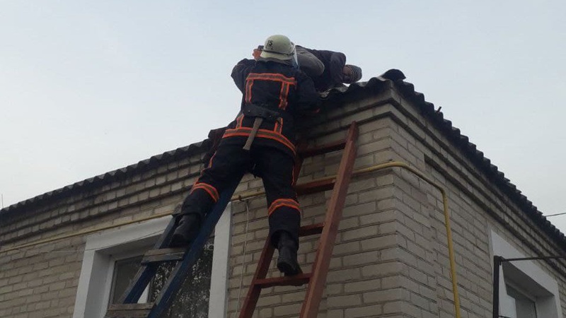 Волинські рятувальники зняли з даху пенсіонера