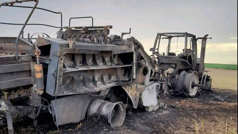 Уселі на Волині під час жнив згорів трактор
