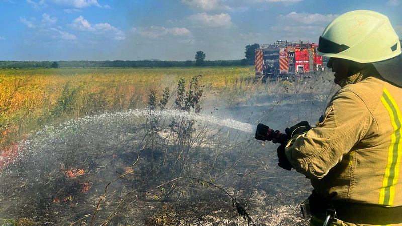 Минулої доби рятувальники ліквідували 4 пожежі сухої трави. ФОТО