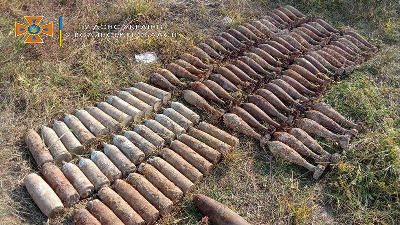 У Ковельському районі чоловік знайшов арсенал мін та снарядів часів минулої війни