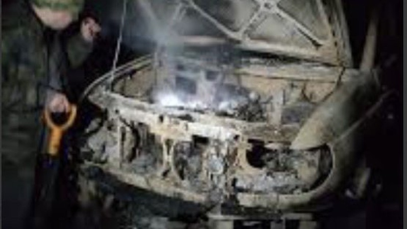 У Камені-Каширському згоріло поліцейське авто. ФОТО