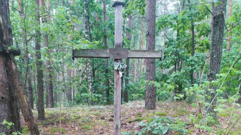Зв’язкова УПА на Волині через роки встановила хрест на могилі повстанця