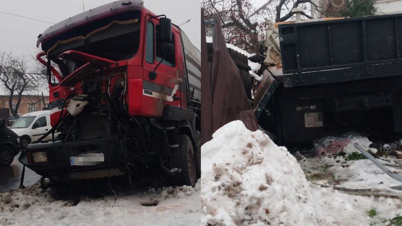 У Луцьку на Дубнівській — ДТП: зіштовхнулися дві вантажівки