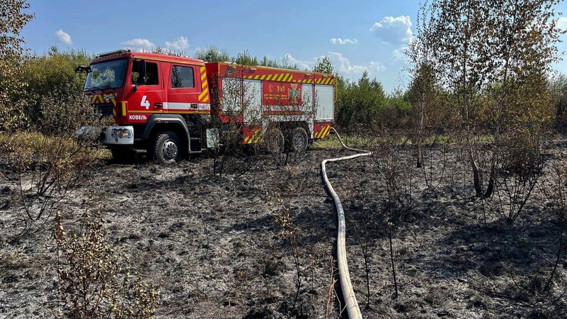 На Ковельщині під час аеророзвідки виявлене загоряння на торфовищі. ФОТО