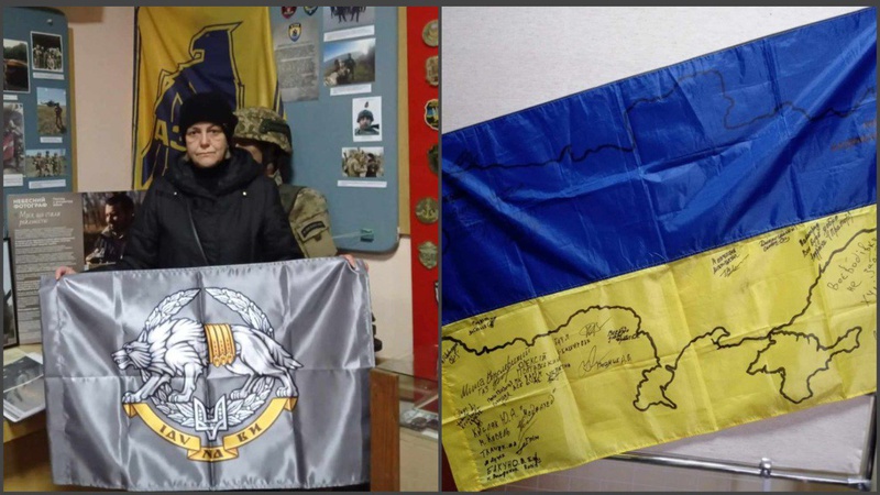 Волинянка передала в музей бойові прапори в пам‘ять про сина та чоловіка військових