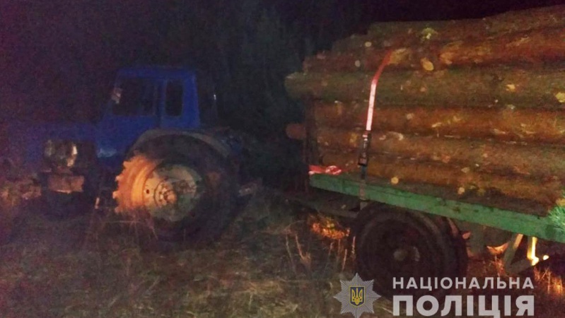 Анонім «здав» поліції Волині місце в лісі, звідки трактором вивозили деревину