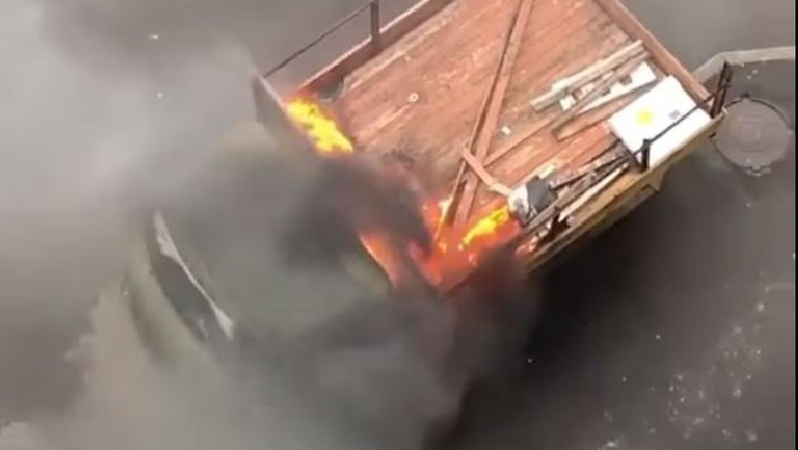 У Володимирі загорілась вантажівка. ВІДЕО