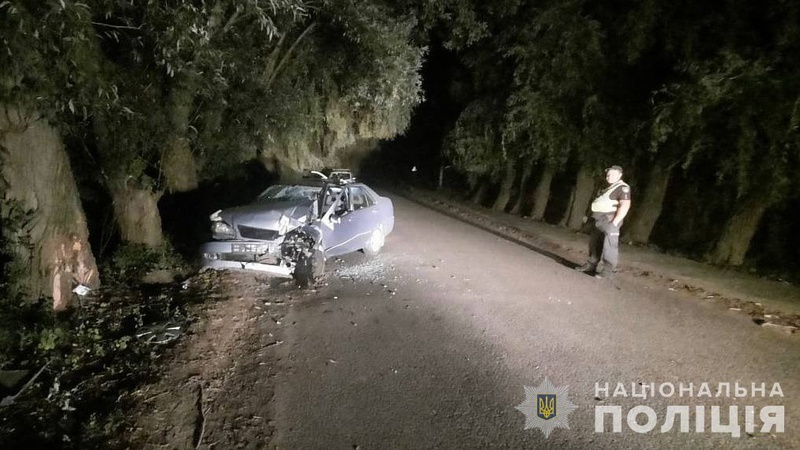 На Волині водійка не впоралась з керуванням та влетіла у дерево